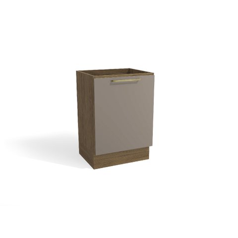 Balcão de Cozinha Botanic 60cm 01 Porta M629 Kappesberg - Nogueira/fendi