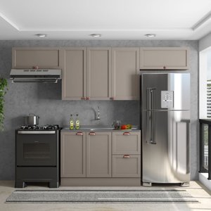 Composição Cozinha Modulada Olivia 4 Peças 7 Portas para Pia Poliman Móveis