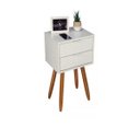 Ver imagem 1 de Mesa de Cabeceira Retrô 30cm com 2 Gavetas 100% MDF