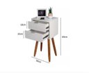 Ver imagem 3 de Mesa de Cabeceira Retrô 30cm com 2 Gavetas 100% MDF