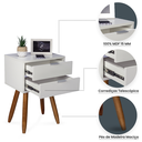 Ver imagem 5 de Mesa de Cabeceira Retrô 30cm com 2 Gavetas 100% MDF