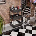 Ver imagem 3 de Carrinho de Apoio Estética Salão Industrial 3 Prateleiras Lille Preto-pto M12 - D'Rossi