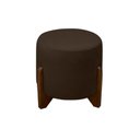 Ver imagem 1 de Puff Banqueta Decorativo Luiz Pés de Madeira Linho Marrom do Lar Móveis e Decoração