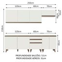 Ver imagem 4 de Armário de Cozinha Completa 250cm Branco Reims Madesa 01