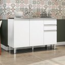 Ver imagem 2 de Balcão 3 Portas 2 Gavetas Factual Branco - Fdecor