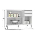 Ver imagem 3 de Balcão 3 Portas 2 Gavetas Factual Branco - Fdecor