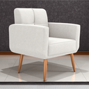 Ver imagem 1 de Poltrona Malaga Bouclé Bege 69cm com Espuma D20 para Sala Quarto e Recepção