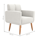 Ver imagem 2 de Poltrona Malaga Bouclé Bege 69cm com Espuma D20 para Sala Quarto e Recepção