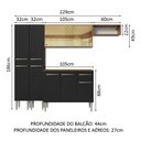 Ver imagem 4 de Armário de Cozinha Completa 229cm Rustic/Preto Emilly Madesa 09