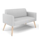 Ver imagem 3 de Sofá Namoradeira com 2 Poltronas Pés Palito Natural Marisa Linho Cinza A05 D03 - D'Rossi