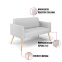 Ver imagem 6 de Sofá Namoradeira com 2 Poltronas Pés Palito Natural Marisa Linho Cinza A05 D03 - D'Rossi