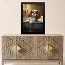 Ver imagem 1 de Quadro para Banheiro Cão Charles Spaniel 24x18cm - com Vidro:moldura Preta