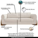 Ver imagem 3 de Sofá Decorativo 3 Lugares 230cm Pés em Madeira Buzz Linho Pérola - Gran Belo