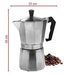 CAFETEIRA ITALIANA 3 XICARAS EXPRESSO MOKA LUXO PRATA ALUMINIO MANUAL PROFISSIONAL - 5