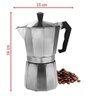 CAFETEIRA ITALIANA 3 XICARAS EXPRESSO MOKA LUXO PRATA ALUMINIO MANUAL PROFISSIONAL - 5