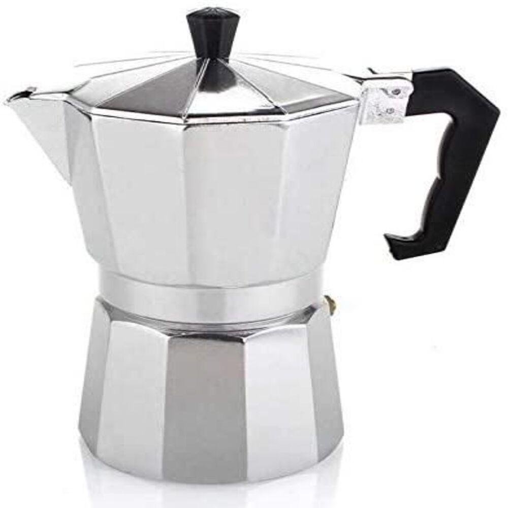 CAFETEIRA ITALIANA 3 XICARAS EXPRESSO MOKA LUXO PRATA ALUMINIO MANUAL PROFISSIONAL - 1