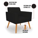 Ver imagem 4 de Kit 2 Poltronas Viena Gomada Linho Preto A79 Pés Palito Castanho - D’Rossi