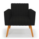Ver imagem 7 de Kit 2 Poltronas Viena Gomada Linho Preto A79 Pés Palito Castanho - D’Rossi
