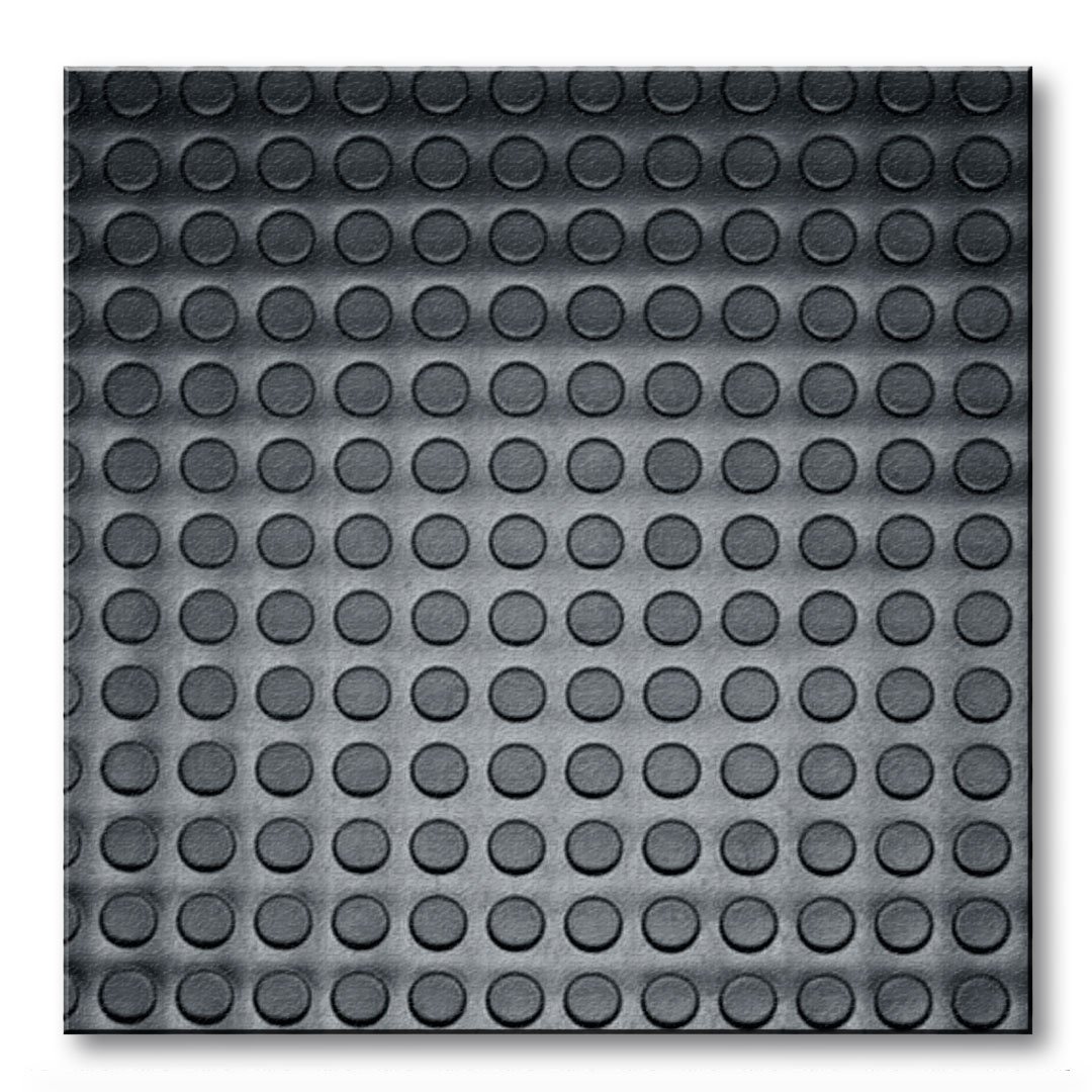 Piso Emborrachado Moeda Wet Floor - Kit 20 Placas (5m²) 0,50x0,50m - Preto - 1