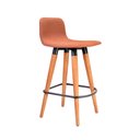 Ver imagem 3 de Kit 4 Banquetas Baixa Linea Aço Preto Assento Terracota