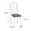 Ver imagem 2 de Kit 6 Cadeiras de Cozinha Alasca Estampado Listrado Pés de Ferro Branco - Pallazio