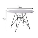 Ver imagem 2 de Mesa De Jantar Redonda Eames Branca 110Cm Com Ferro Preto Up Home Cor: Branco