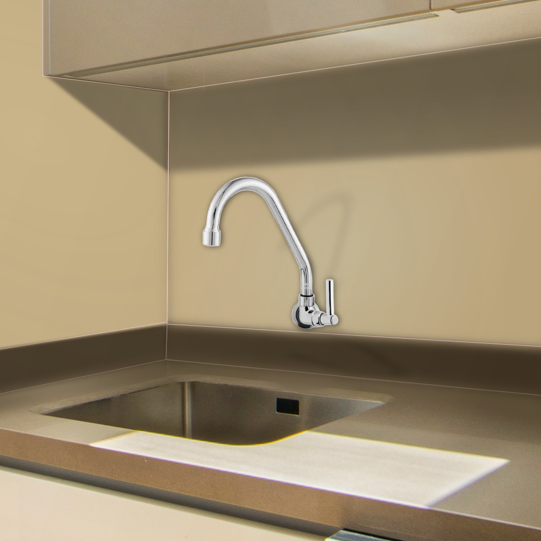 Torneira de Cozinha Metal Bica Movel Luxo de Parede 1/4v Casagrande Mundial - 4