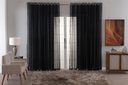 Ver imagem 1 de Cortina Voil Xadrez para Sala, Quarto e Cozinha 2,80 X 1,80 Preto