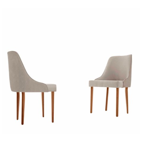 Conjunto com 2 Cadeiras Esmeralda em Madeira Maciça para Sala de Jantar Moderna Mobília