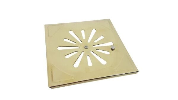 Grelha Para Ralo Manual Dourada 15 x 15 - 1