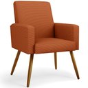 Ver imagem 3 de Kit 03 Poltronas Decorativa Para Sala De Estar Maria W01 Pés Palito Tecido Terracota - Lyam Decor