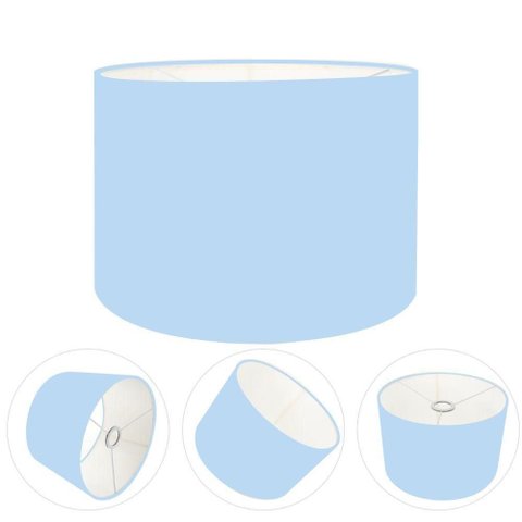 Cúpula Abajur e Luminária Cilíndrica Vivare Cp-7019 Ø40x30cm - Bocal Nacional Azul-bebê
