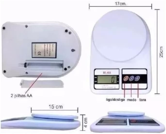 Balança Digital SF-400: Ideal para Cozinheiros e Confeiteiros - Até 10 kg com 1 grama de Precisão - 4