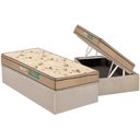 Ver imagem 1 de Cama Box Baú Solteiro: Colchão Espuma Polar D33 Pérola Euro Pillow + Base Crc Suede Clean(88x188)