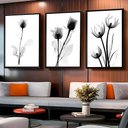 Ver imagem 2 de Quadro Decorativo Minimalista Abstrato Floral