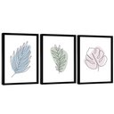 Ver imagem 4 de Quadro Decorativo Minimalista Abstrato Floral