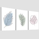 Ver imagem 3 de Quadro Decorativo Minimalista Abstrato Floral
