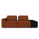 Ver imagem 5 de Sofá Ilha com Encosto e Almofadas Móveis Olimpo 265cm Modulado Linho/pu Terracota/preto G45 - Gran B