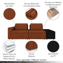 Ver imagem 3 de Sofá Ilha com Encosto e Almofadas Móveis Olimpo 265cm Modulado Linho/pu Terracota/preto G45 - Gran B