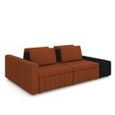 Ver imagem 2 de Sofá Ilha com Encosto e Almofadas Móveis Olimpo 265cm Modulado Linho/pu Terracota/preto G45 - Gran B