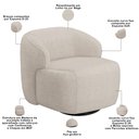 Ver imagem 4 de Kit 02 Poltronas Decorativa Orgânica Giratória para Sala Living Barolo L06 Linho Bege - Lyam Decor