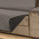 Ver imagem 2 de Protetor De Sofá Para Poltrona Com Assento de 50CM Microfibra Dupla Face Manu - Cinza Com Preto