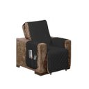 Ver imagem 3 de Protetor De Sofá Para Poltrona Com Assento de 50CM Microfibra Dupla Face Manu - Cinza Com Preto