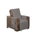 Ver imagem 1 de Protetor De Sofá Para Poltrona Com Assento de 50CM Microfibra Dupla Face Manu - Cinza Com Preto