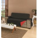 Ver imagem 3 de Protetor Para Sofá De 4 Lugares Com Assento de 2,20M Microfibra Dupla Face Manu - Vermelho Com Preto