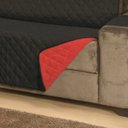 Ver imagem 4 de Protetor Para Sofá De 4 Lugares Com Assento de 2,20M Microfibra Dupla Face Manu - Vermelho Com Preto