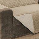 Ver imagem 2 de Protetor Impermeável Para Sofá De 04 Lugares Com Assento de 2,20M Dupla Face Manu - Cáqui Com Palha