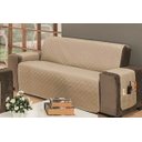 Ver imagem 1 de Protetor Impermeável Para Sofá De 04 Lugares Com Assento de 2,20M Dupla Face Manu - Cáqui Com Palha