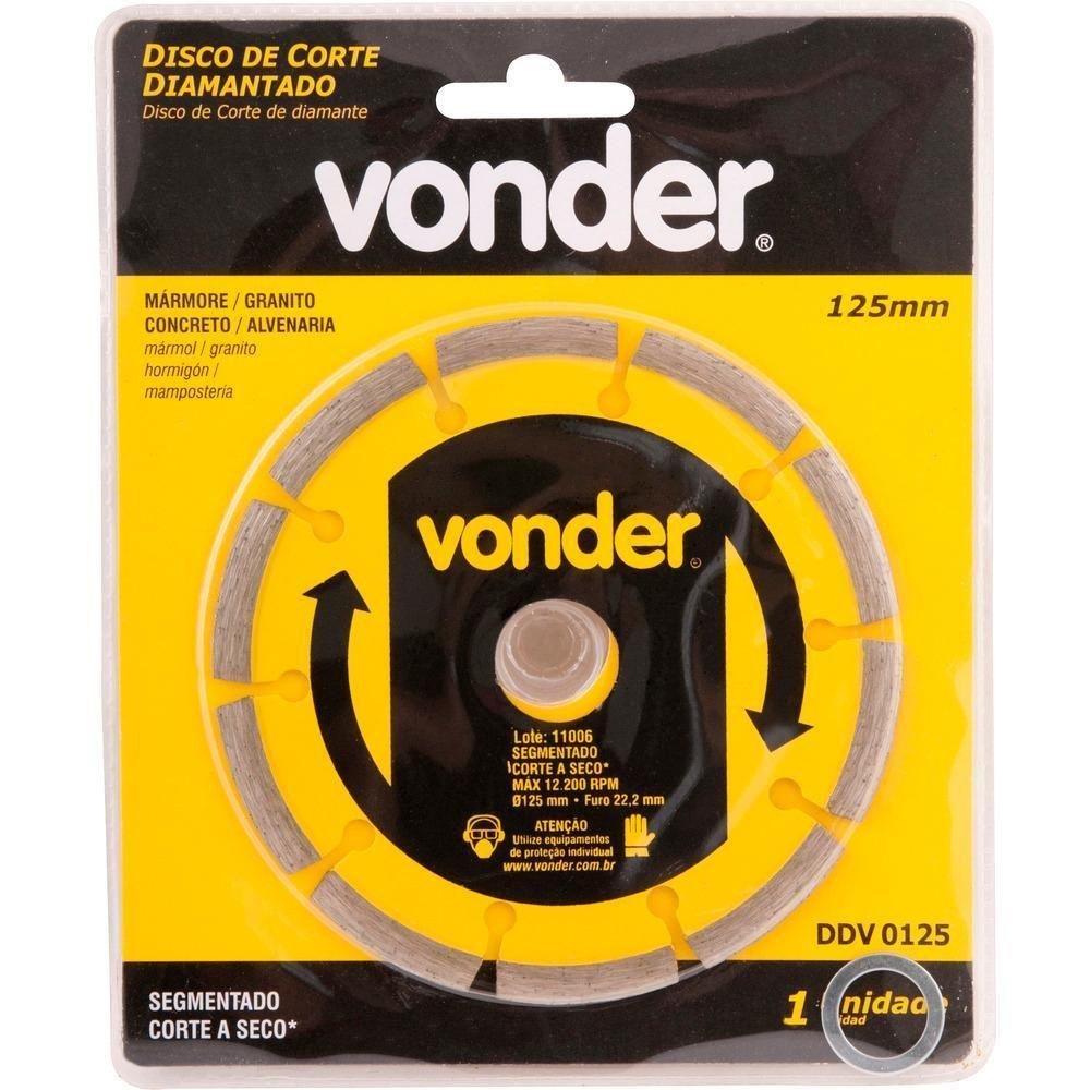 Disco Diamantado 125mm Segmentado Furo 22mm V3 - Vonder - 2