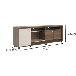 Rack para Tv até 75 Polegadas Dallas com 3 Portas e Rodízios Lukaliam - 3